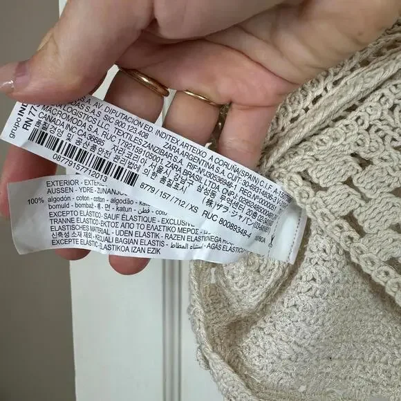 Zara Knit Crochet Sweetheart Bustier Crop Top - Picture 8 of 8